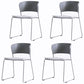 Matte Finish Industrial Dining Side Chair Open Back Plastic Dining Chair Silver Gray 4 Piece Set Clearhalo ' kitchen&dining_furn' 'Dining Chairs' 'Dining Tables & Seating' 'dining_chair' 'furn' 'furn_dining_chair' 'Furniture' 'furniture_dining_chair' 'Kitchen & Dining Furniture' 'kitchen' 4130113