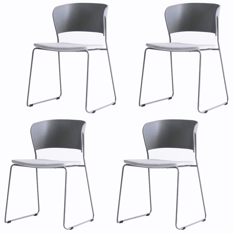 Matte Finish Industrial Dining Side Chair Open Back Plastic Dining Chair Silver Gray 4 Piece Set Clearhalo ' kitchen&dining_furn' 'Dining Chairs' 'Dining Tables & Seating' 'dining_chair' 'furn' 'furn_dining_chair' 'Furniture' 'furniture_dining_chair' 'Kitchen & Dining Furniture' 'kitchen' 4130113