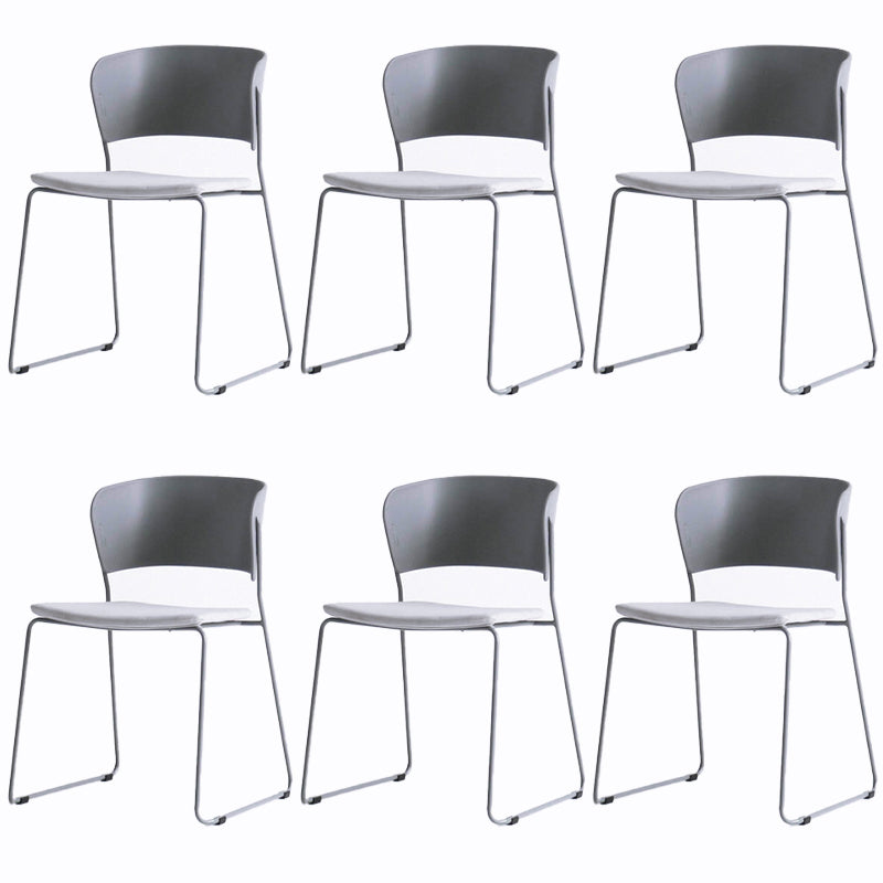 Matte Finish Industrial Dining Side Chair Open Back Plastic Dining Chair Silver Gray 6 Piece Set Clearhalo ' kitchen&dining_furn' 'Dining Chairs' 'Dining Tables & Seating' 'dining_chair' 'furn' 'furn_dining_chair' 'Furniture' 'furniture_dining_chair' 'Kitchen & Dining Furniture' 'kitchen' 4130114