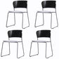 Matte Finish Industrial Dining Side Chair Open Back Plastic Dining Chair Black-Gray 4 Piece Set Clearhalo ' kitchen&dining_furn' 'Dining Chairs' 'Dining Tables & Seating' 'dining_chair' 'furn' 'furn_dining_chair' 'Furniture' 'furniture_dining_chair' 'Kitchen & Dining Furniture' 'kitchen' 4130116