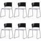 Matte Finish Industrial Dining Side Chair Open Back Plastic Dining Chair Black-Gray 6 Piece Set Clearhalo ' kitchen&dining_furn' 'Dining Chairs' 'Dining Tables & Seating' 'dining_chair' 'furn' 'furn_dining_chair' 'Furniture' 'furniture_dining_chair' 'Kitchen & Dining Furniture' 'kitchen' 4130117