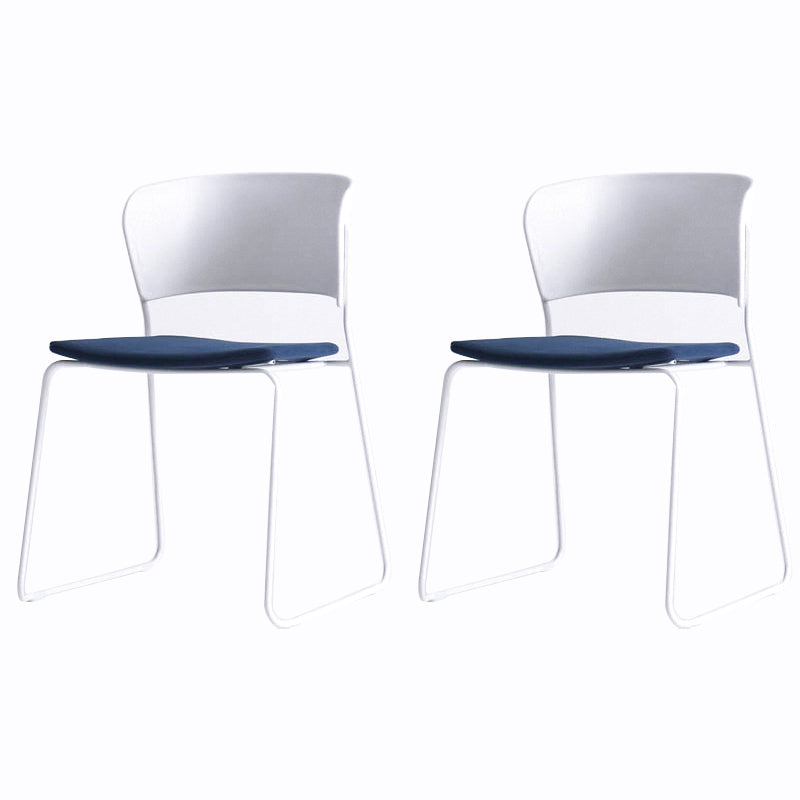 Matte Finish Industrial Dining Side Chair Open Back Plastic Dining Chair White-Blue 2 Piece Set Clearhalo ' kitchen&dining_furn' 'Dining Chairs' 'Dining Tables & Seating' 'dining_chair' 'furn' 'furn_dining_chair' 'Furniture' 'furniture_dining_chair' 'Kitchen & Dining Furniture' 'kitchen' 4130118
