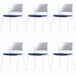 Matte Finish Industrial Dining Side Chair Open Back Plastic Dining Chair White-Blue 6 Piece Set Clearhalo ' kitchen&dining_furn' 'Dining Chairs' 'Dining Tables & Seating' 'dining_chair' 'furn' 'furn_dining_chair' 'Furniture' 'furniture_dining_chair' 'Kitchen & Dining Furniture' 'kitchen' 4130120