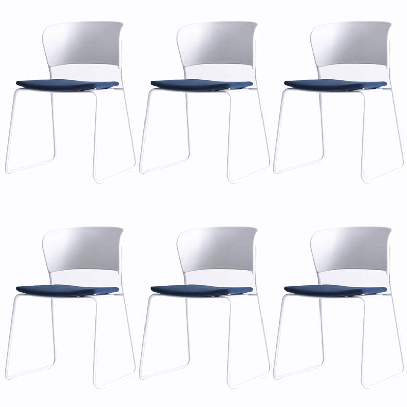 Matte Finish Industrial Dining Side Chair Open Back Plastic Dining Chair White-Blue 6 Piece Set Clearhalo ' kitchen&dining_furn' 'Dining Chairs' 'Dining Tables & Seating' 'dining_chair' 'furn' 'furn_dining_chair' 'Furniture' 'furniture_dining_chair' 'Kitchen & Dining Furniture' 'kitchen' 4130120