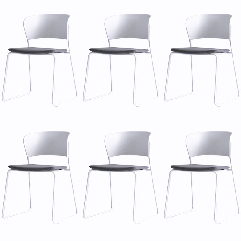 Matte Finish Industrial Dining Side Chair Open Back Plastic Dining Chair Dark Gray-White 6 Piece Set Clearhalo ' kitchen&dining_furn' 'Dining Chairs' 'Dining Tables & Seating' 'dining_chair' 'furn' 'furn_dining_chair' 'Furniture' 'furniture_dining_chair' 'Kitchen & Dining Furniture' 'kitchen' 4130123
