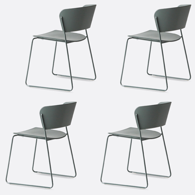 Matte Finish Industrial Dining Side Chair Open Back Plastic Dining Chair Green 4 Piece Set Clearhalo ' kitchen&dining_furn' 'Dining Chairs' 'Dining Tables & Seating' 'dining_chair' 'furn' 'furn_dining_chair' 'Furniture' 'furniture_dining_chair' 'Kitchen & Dining Furniture' 'kitchen' 4130128