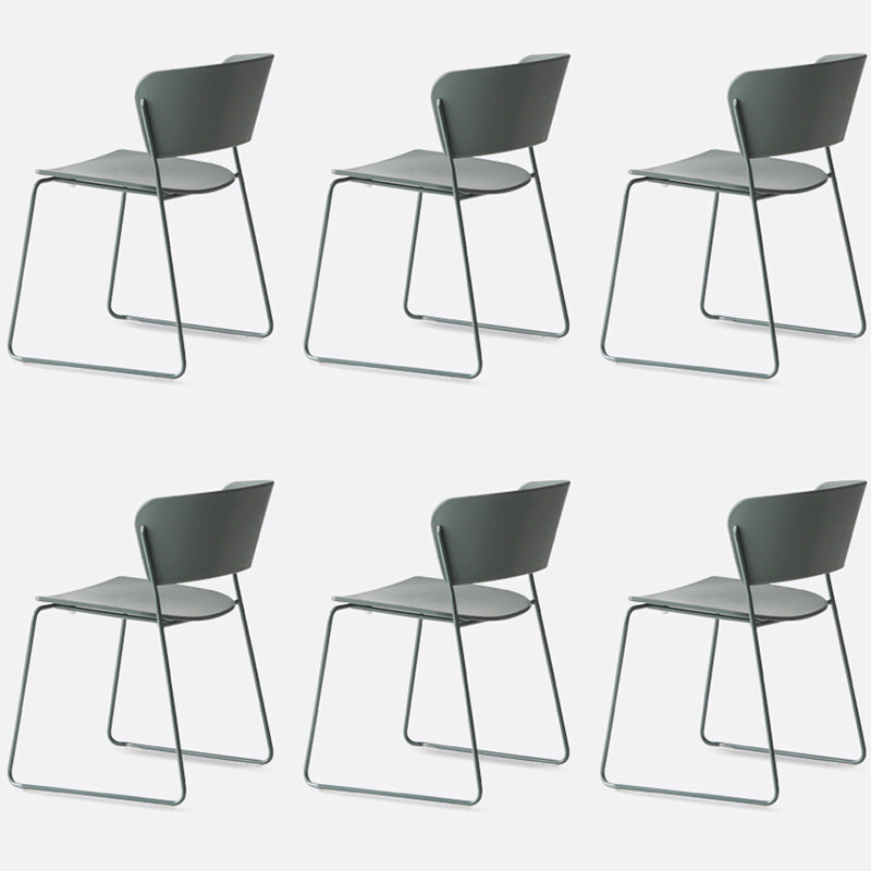 Matte Finish Industrial Dining Side Chair Open Back Plastic Dining Chair Green 6 Piece Set Clearhalo ' kitchen&dining_furn' 'Dining Chairs' 'Dining Tables & Seating' 'dining_chair' 'furn' 'furn_dining_chair' 'Furniture' 'furniture_dining_chair' 'Kitchen & Dining Furniture' 'kitchen' 4130129