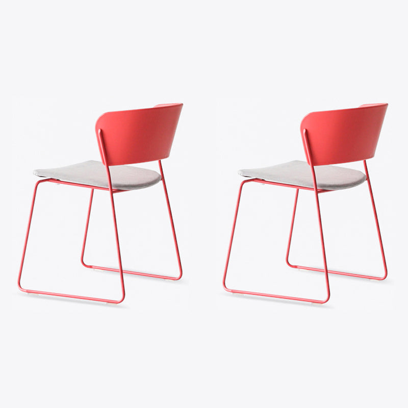 Matte Finish Industrial Dining Side Chair Open Back Plastic Dining Chair Red-Gray 2 Piece Set Clearhalo ' kitchen&dining_furn' 'Dining Chairs' 'Dining Tables & Seating' 'dining_chair' 'furn' 'furn_dining_chair' 'Furniture' 'furniture_dining_chair' 'Kitchen & Dining Furniture' 'kitchen' 4130130