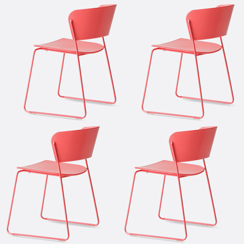 Matte Finish Industrial Dining Side Chair Open Back Plastic Dining Chair Red 4 Piece Set Clearhalo ' kitchen&dining_furn' 'Dining Chairs' 'Dining Tables & Seating' 'dining_chair' 'furn' 'furn_dining_chair' 'Furniture' 'furniture_dining_chair' 'Kitchen & Dining Furniture' 'kitchen' 4130134