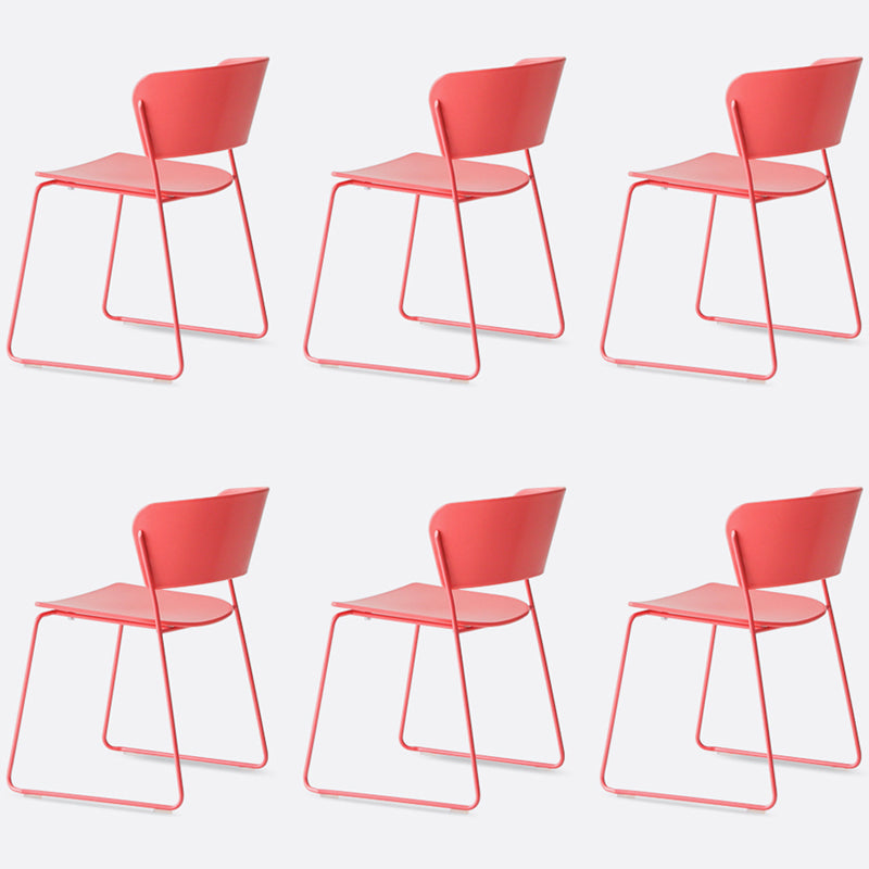 Matte Finish Industrial Dining Side Chair Open Back Plastic Dining Chair Red 6 Piece Set Clearhalo ' kitchen&dining_furn' 'Dining Chairs' 'Dining Tables & Seating' 'dining_chair' 'furn' 'furn_dining_chair' 'Furniture' 'furniture_dining_chair' 'Kitchen & Dining Furniture' 'kitchen' 4130135