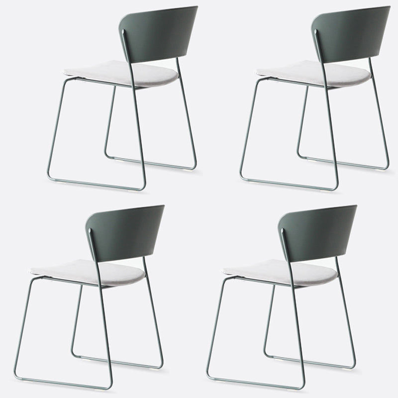 Matte Finish Industrial Dining Side Chair Open Back Plastic Dining Chair Gray-Green 4 Piece Set Clearhalo ' kitchen&dining_furn' 'Dining Chairs' 'Dining Tables & Seating' 'dining_chair' 'furn' 'furn_dining_chair' 'Furniture' 'furniture_dining_chair' 'Kitchen & Dining Furniture' 'kitchen' 4130137