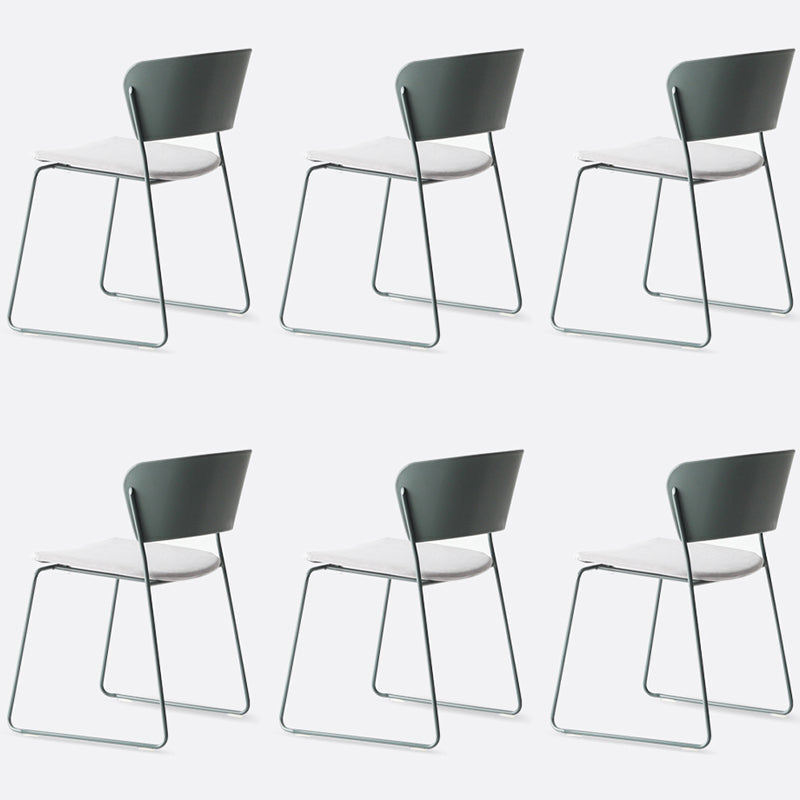 Matte Finish Industrial Dining Side Chair Open Back Plastic Dining Chair Gray-Green 6 Piece Set Clearhalo ' kitchen&dining_furn' 'Dining Chairs' 'Dining Tables & Seating' 'dining_chair' 'furn' 'furn_dining_chair' 'Furniture' 'furniture_dining_chair' 'Kitchen & Dining Furniture' 'kitchen' 4130138