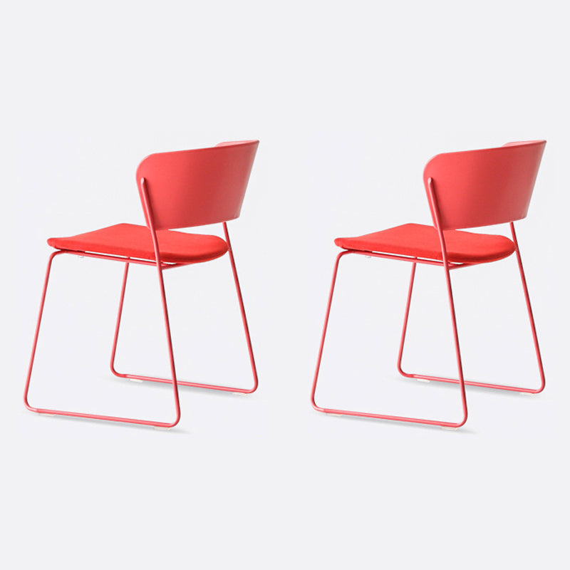 Matte Finish Industrial Dining Side Chair Open Back Plastic Dining Chair Watermelon Red 2 Piece Set Clearhalo ' kitchen&dining_furn' 'Dining Chairs' 'Dining Tables & Seating' 'dining_chair' 'furn' 'furn_dining_chair' 'Furniture' 'furniture_dining_chair' 'Kitchen & Dining Furniture' 'kitchen' 4130139