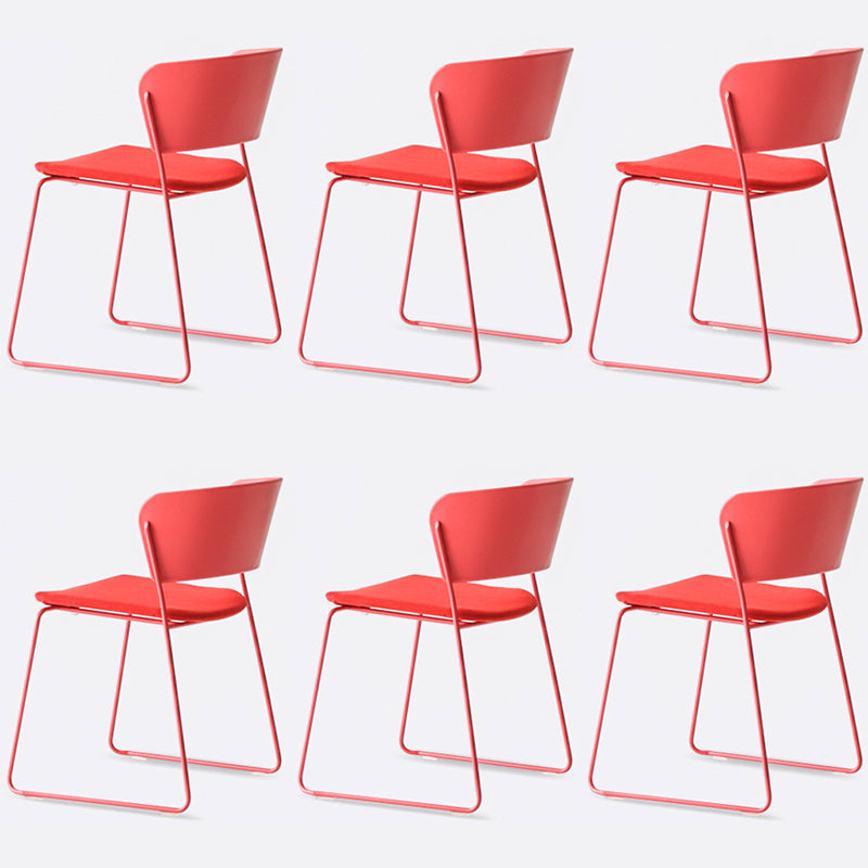 Matte Finish Industrial Dining Side Chair Open Back Plastic Dining Chair Watermelon Red 6 Piece Set Clearhalo ' kitchen&dining_furn' 'Dining Chairs' 'Dining Tables & Seating' 'dining_chair' 'furn' 'furn_dining_chair' 'Furniture' 'furniture_dining_chair' 'Kitchen & Dining Furniture' 'kitchen' 4130141