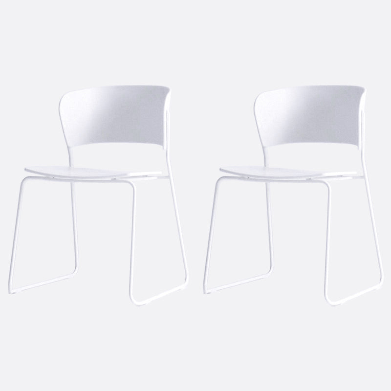 Matte Finish Industrial Dining Side Chair Open Back Plastic Dining Chair White 2 Piece Set Clearhalo ' kitchen&dining_furn' 'Dining Chairs' 'Dining Tables & Seating' 'dining_chair' 'furn' 'furn_dining_chair' 'Furniture' 'furniture_dining_chair' 'Kitchen & Dining Furniture' 'kitchen' 4130142