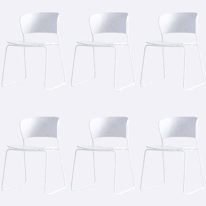 Matte Finish Industrial Dining Side Chair Open Back Plastic Dining Chair White 6 Piece Set Clearhalo ' kitchen&dining_furn' 'Dining Chairs' 'Dining Tables & Seating' 'dining_chair' 'furn' 'furn_dining_chair' 'Furniture' 'furniture_dining_chair' 'Kitchen & Dining Furniture' 'kitchen' 4130144
