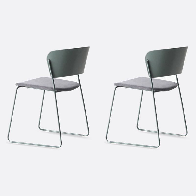 Matte Finish Industrial Dining Side Chair Open Back Plastic Dining Chair Pewter 2 Piece Set Clearhalo ' kitchen&dining_furn' 'Dining Chairs' 'Dining Tables & Seating' 'dining_chair' 'furn' 'furn_dining_chair' 'Furniture' 'furniture_dining_chair' 'Kitchen & Dining Furniture' 'kitchen' 4130145