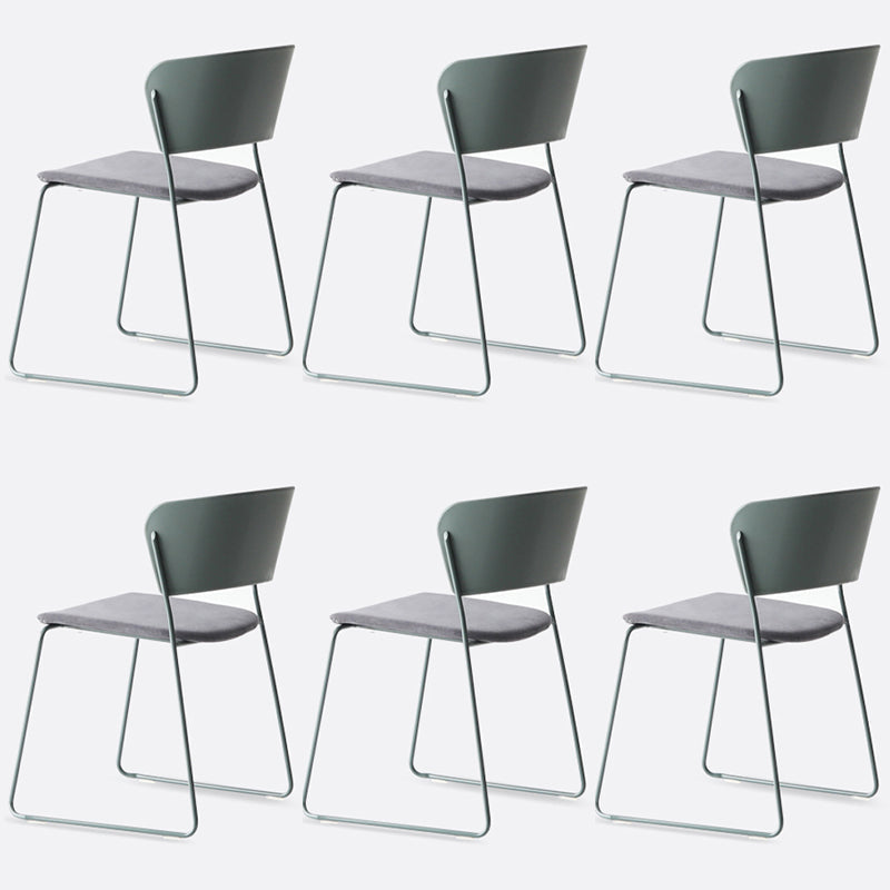 Matte Finish Industrial Dining Side Chair Open Back Plastic Dining Chair Pewter 6 Piece Set Clearhalo ' kitchen&dining_furn' 'Dining Chairs' 'Dining Tables & Seating' 'dining_chair' 'furn' 'furn_dining_chair' 'Furniture' 'furniture_dining_chair' 'Kitchen & Dining Furniture' 'kitchen' 4130147
