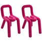 Contemporary Style Dining Chairs Armless Side Chairs with Metal Legs (Set of 2) Rose Red Clearhalo ' kitchen&dining_furn' 'Dining Chairs' 'Dining Tables & Seating' 'dining_chair' 'furn' 'furn_dining_chair' 'Furniture' 'furniture_dining_chair' 'Kitchen & Dining Furniture' 'kitchen' 4130154