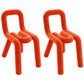 Contemporary Style Dining Chairs Armless Side Chairs with Metal Legs (Set of 2) Orange Clearhalo ' kitchen&dining_furn' 'Dining Chairs' 'Dining Tables & Seating' 'dining_chair' 'furn' 'furn_dining_chair' 'Furniture' 'furniture_dining_chair' 'Kitchen & Dining Furniture' 'kitchen' 4130157