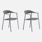 Matte Finish Scandinavian Dining Arm Chair Plastic Open Back Dining Chair Grey 2 Piece Set Clearhalo ' kitchen&dining_furn' 'Dining Chairs' 'Dining Tables & Seating' 'dining_chair' 'furn' 'furn_dining_chair' 'Furniture' 'furniture_dining_chair' 'Kitchen & Dining Furniture' 'kitchen' 4130170