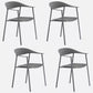 Matte Finish Scandinavian Dining Arm Chair Plastic Open Back Dining Chair Grey 4 Piece Set Clearhalo ' kitchen&dining_furn' 'Dining Chairs' 'Dining Tables & Seating' 'dining_chair' 'furn' 'furn_dining_chair' 'Furniture' 'furniture_dining_chair' 'Kitchen & Dining Furniture' 'kitchen' 4130171