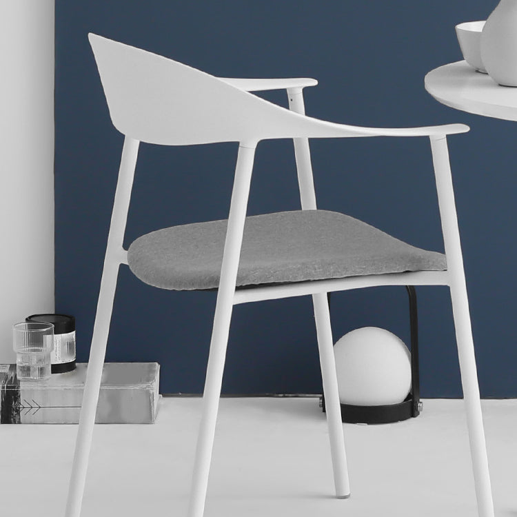 Matte Finish Scandinavian Dining Arm Chair Plastic Open Back Dining Chair Clearhalo ' kitchen&dining_furn' 'Dining Chairs' 'Dining Tables & Seating' 'dining_chair' 'furn' 'furn_dining_chair' 'Furniture' 'furniture_dining_chair' 'Kitchen & Dining Furniture' 'kitchen' 4130174