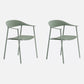 Matte Finish Scandinavian Dining Arm Chair Plastic Open Back Dining Chair Pea Green 2 Piece Set Clearhalo ' kitchen&dining_furn' 'Dining Chairs' 'Dining Tables & Seating' 'dining_chair' 'furn' 'furn_dining_chair' 'Furniture' 'furniture_dining_chair' 'Kitchen & Dining Furniture' 'kitchen' 4130175