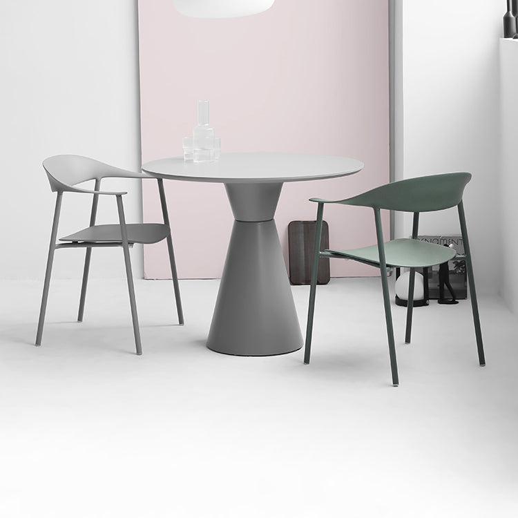 Matte Finish Scandinavian Dining Arm Chair Plastic Open Back Dining Chair Clearhalo ' kitchen&dining_furn' 'Dining Chairs' 'Dining Tables & Seating' 'dining_chair' 'furn' 'furn_dining_chair' 'Furniture' 'furniture_dining_chair' 'Kitchen & Dining Furniture' 'kitchen' 4130176