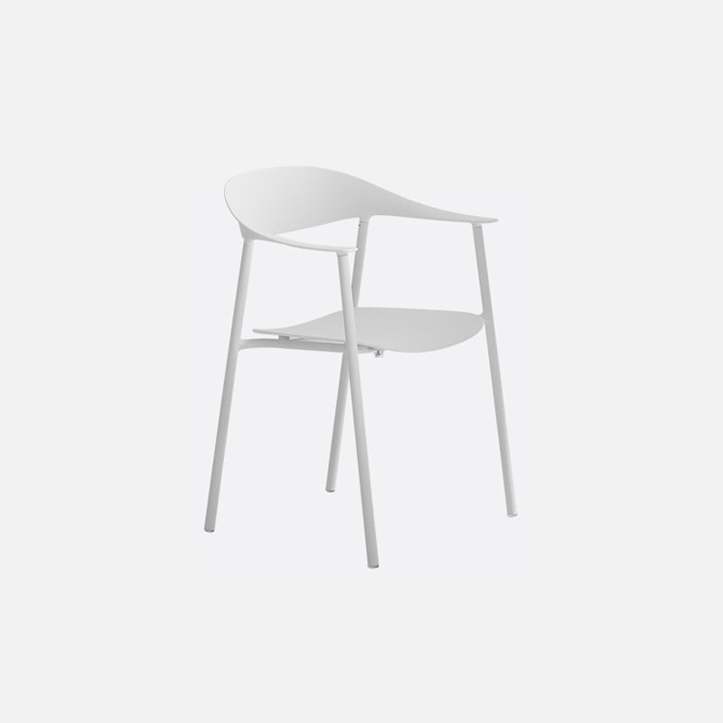 Matte Finish Scandinavian Dining Arm Chair Plastic Open Back Dining Chair Clearhalo ' kitchen&dining_furn' 'Dining Chairs' 'Dining Tables & Seating' 'dining_chair' 'furn' 'furn_dining_chair' 'Furniture' 'furniture_dining_chair' 'Kitchen & Dining Furniture' 'kitchen' 4130177