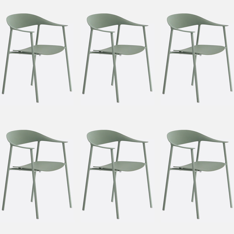 Matte Finish Scandinavian Dining Arm Chair Plastic Open Back Dining Chair Pea Green 6 Piece Set Clearhalo ' kitchen&dining_furn' 'Dining Chairs' 'Dining Tables & Seating' 'dining_chair' 'furn' 'furn_dining_chair' 'Furniture' 'furniture_dining_chair' 'Kitchen & Dining Furniture' 'kitchen' 4130179