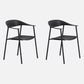 Matte Finish Scandinavian Dining Arm Chair Plastic Open Back Dining Chair Black 2 Piece Set Clearhalo ' kitchen&dining_furn' 'Dining Chairs' 'Dining Tables & Seating' 'dining_chair' 'furn' 'furn_dining_chair' 'Furniture' 'furniture_dining_chair' 'Kitchen & Dining Furniture' 'kitchen' 4130182