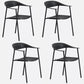 Matte Finish Scandinavian Dining Arm Chair Plastic Open Back Dining Chair Black 4 Piece Set Clearhalo ' kitchen&dining_furn' 'Dining Chairs' 'Dining Tables & Seating' 'dining_chair' 'furn' 'furn_dining_chair' 'Furniture' 'furniture_dining_chair' 'Kitchen & Dining Furniture' 'kitchen' 4130184