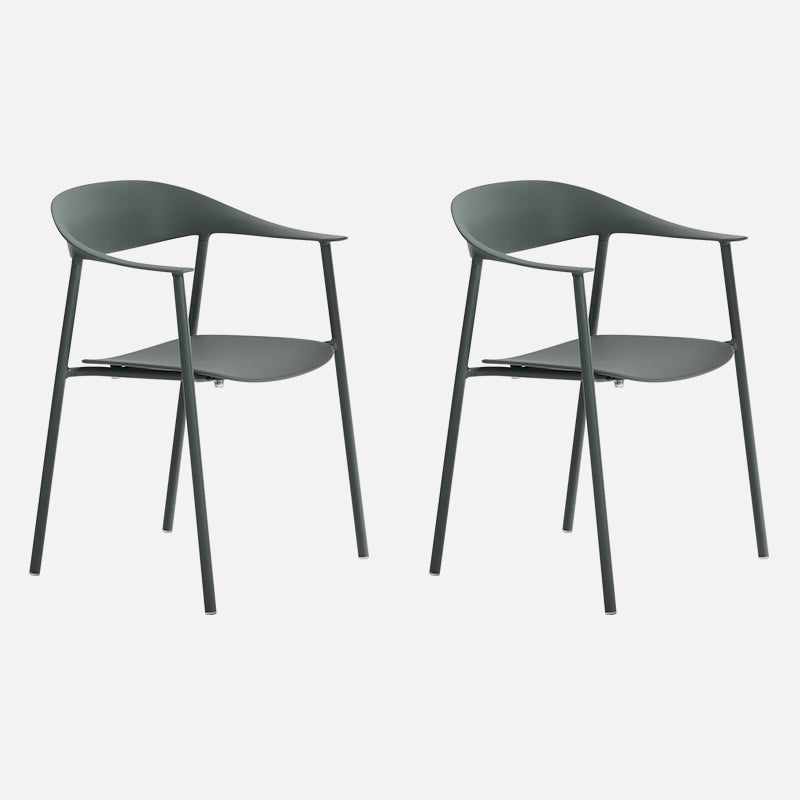 Matte Finish Scandinavian Dining Arm Chair Plastic Open Back Dining Chair Green 2 Piece Set Clearhalo ' kitchen&dining_furn' 'Dining Chairs' 'Dining Tables & Seating' 'dining_chair' 'furn' 'furn_dining_chair' 'Furniture' 'furniture_dining_chair' 'Kitchen & Dining Furniture' 'kitchen' 4130188