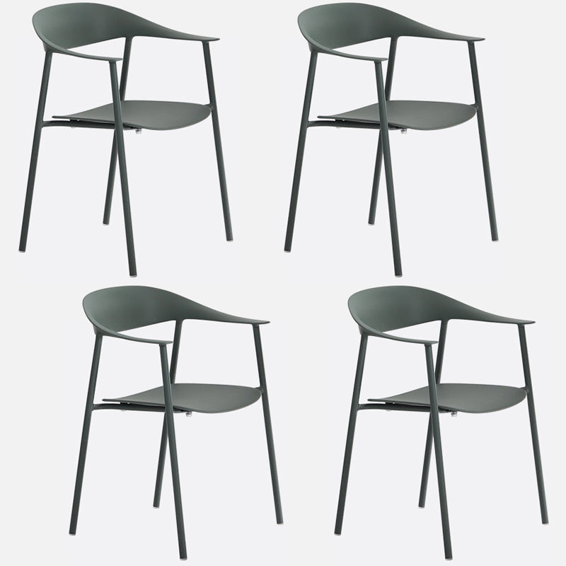 Matte Finish Scandinavian Dining Arm Chair Plastic Open Back Dining Chair Green 4 Piece Set Clearhalo ' kitchen&dining_furn' 'Dining Chairs' 'Dining Tables & Seating' 'dining_chair' 'furn' 'furn_dining_chair' 'Furniture' 'furniture_dining_chair' 'Kitchen & Dining Furniture' 'kitchen' 4130190