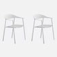 Matte Finish Scandinavian Dining Arm Chair Plastic Open Back Dining Chair White 2 Piece Set Clearhalo ' kitchen&dining_furn' 'Dining Chairs' 'Dining Tables & Seating' 'dining_chair' 'furn' 'furn_dining_chair' 'Furniture' 'furniture_dining_chair' 'Kitchen & Dining Furniture' 'kitchen' 4130194