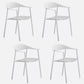 Matte Finish Scandinavian Dining Arm Chair Plastic Open Back Dining Chair White 4 Piece Set Clearhalo ' kitchen&dining_furn' 'Dining Chairs' 'Dining Tables & Seating' 'dining_chair' 'furn' 'furn_dining_chair' 'Furniture' 'furniture_dining_chair' 'Kitchen & Dining Furniture' 'kitchen' 4130195