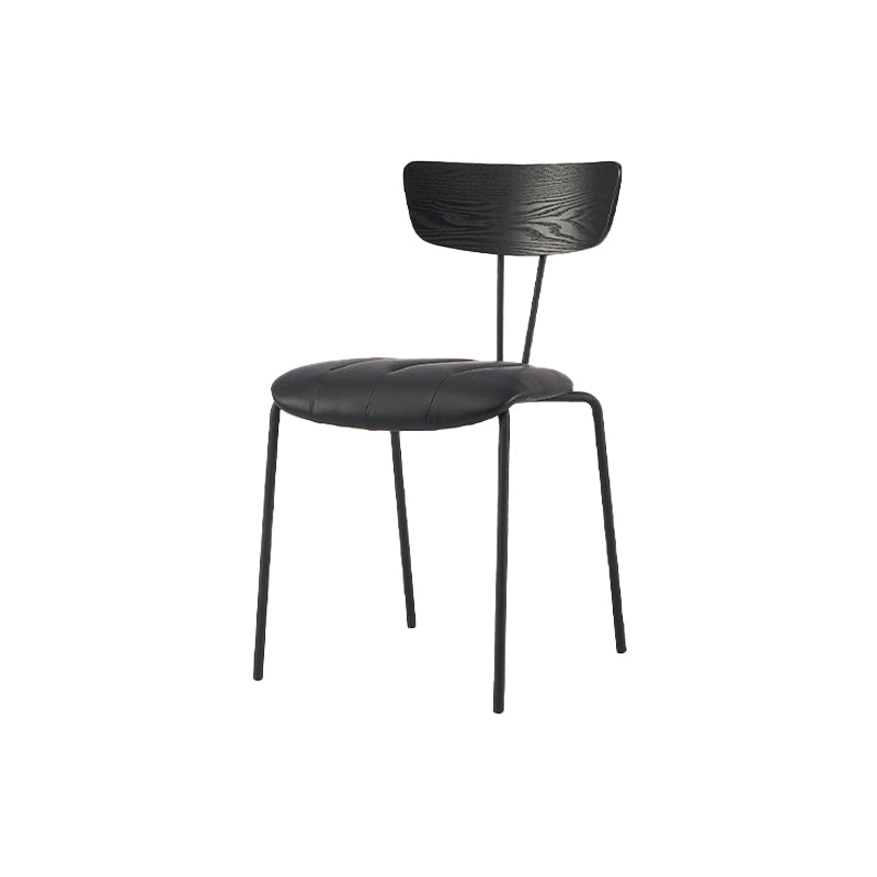 Industrial Style Dining Chair Kitchen Armless Side Chairs with Metal Legs Black 1 Piece Clearhalo ' kitchen&dining_furn' 'Dining Chairs' 'Dining Tables & Seating' 'dining_chair' 'furn' 'furn_dining_chair' 'Furniture' 'furniture_dining_chair' 'Kitchen & Dining Furniture' 'kitchen' 4130200