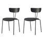 Industrial Style Dining Chair Kitchen Armless Side Chairs with Metal Legs Black 2 Piece Set Clearhalo ' kitchen&dining_furn' 'Dining Chairs' 'Dining Tables & Seating' 'dining_chair' 'furn' 'furn_dining_chair' 'Furniture' 'furniture_dining_chair' 'Kitchen & Dining Furniture' 'kitchen' 4130201