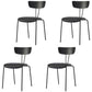 Industrial Style Dining Chair Kitchen Armless Side Chairs with Metal Legs Black 4 Piece Set Clearhalo ' kitchen&dining_furn' 'Dining Chairs' 'Dining Tables & Seating' 'dining_chair' 'furn' 'furn_dining_chair' 'Furniture' 'furniture_dining_chair' 'Kitchen & Dining Furniture' 'kitchen' 4130204