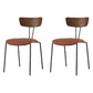 Industrial Style Dining Chair Kitchen Armless Side Chairs with Metal Legs Brown 2 Piece Set Clearhalo ' kitchen&dining_furn' 'Dining Chairs' 'Dining Tables & Seating' 'dining_chair' 'furn' 'furn_dining_chair' 'Furniture' 'furniture_dining_chair' 'Kitchen & Dining Furniture' 'kitchen' 4130208
