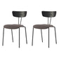 Industrial Style Dining Chair Kitchen Armless Side Chairs with Metal Legs Black-Gray 2 Piece Set Clearhalo ' kitchen&dining_furn' 'Dining Chairs' 'Dining Tables & Seating' 'dining_chair' 'furn' 'furn_dining_chair' 'Furniture' 'furniture_dining_chair' 'Kitchen & Dining Furniture' 'kitchen' 4130214