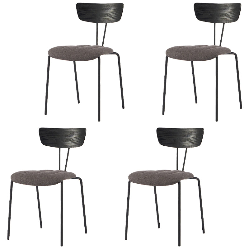 Industrial Style Dining Chair Kitchen Armless Side Chairs with Metal Legs Black-Gray 4 Piece Set Clearhalo ' kitchen&dining_furn' 'Dining Chairs' 'Dining Tables & Seating' 'dining_chair' 'furn' 'furn_dining_chair' 'Furniture' 'furniture_dining_chair' 'Kitchen & Dining Furniture' 'kitchen' 4130215