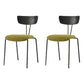 Industrial Style Dining Chair Kitchen Armless Side Chairs with Metal Legs Black Green 2 Piece Set Clearhalo ' kitchen&dining_furn' 'Dining Chairs' 'Dining Tables & Seating' 'dining_chair' 'furn' 'furn_dining_chair' 'Furniture' 'furniture_dining_chair' 'Kitchen & Dining Furniture' 'kitchen' 4130219