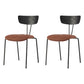 Industrial Style Dining Chair Kitchen Armless Side Chairs with Metal Legs Black-Brown 2 Piece Set Clearhalo ' kitchen&dining_furn' 'Dining Chairs' 'Dining Tables & Seating' 'dining_chair' 'furn' 'furn_dining_chair' 'Furniture' 'furniture_dining_chair' 'Kitchen & Dining Furniture' 'kitchen' 4130225