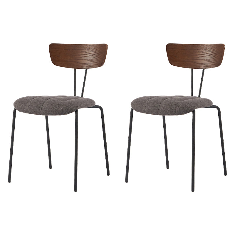 Industrial Style Dining Chair Kitchen Armless Side Chairs with Metal Legs Dark Gray 2 Piece Set Clearhalo ' kitchen&dining_furn' 'Dining Chairs' 'Dining Tables & Seating' 'dining_chair' 'furn' 'furn_dining_chair' 'Furniture' 'furniture_dining_chair' 'Kitchen & Dining Furniture' 'kitchen' 4130228