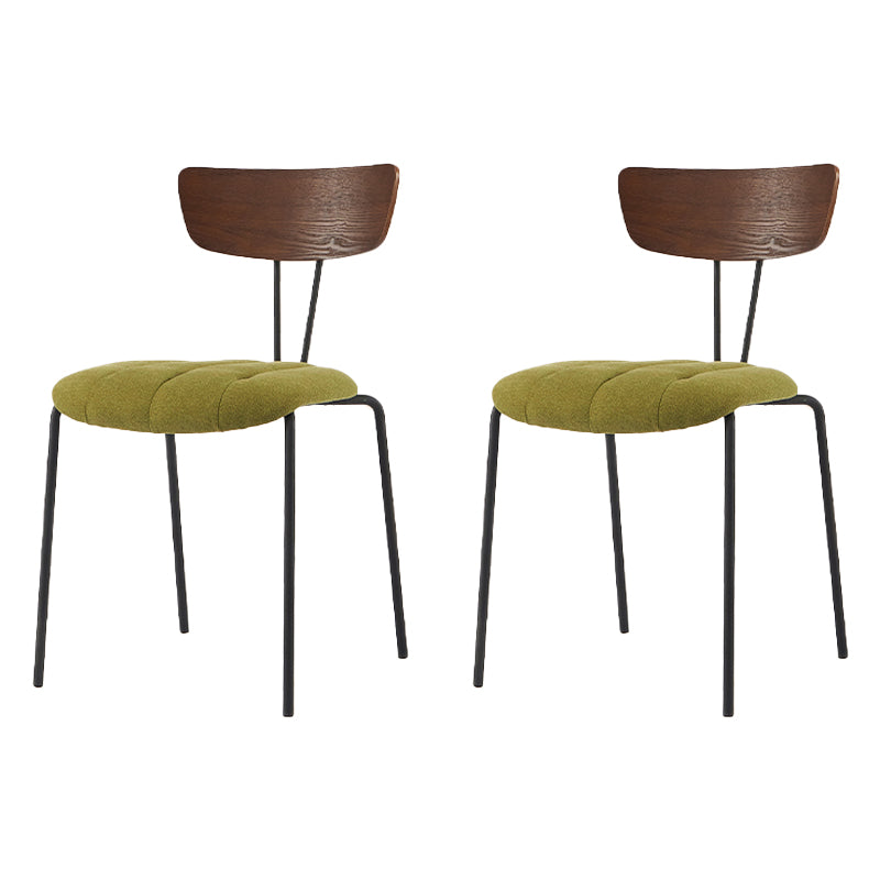 Industrial Style Dining Chair Kitchen Armless Side Chairs with Metal Legs Green 2 Piece Set Clearhalo ' kitchen&dining_furn' 'Dining Chairs' 'Dining Tables & Seating' 'dining_chair' 'furn' 'furn_dining_chair' 'Furniture' 'furniture_dining_chair' 'Kitchen & Dining Furniture' 'kitchen' 4130231