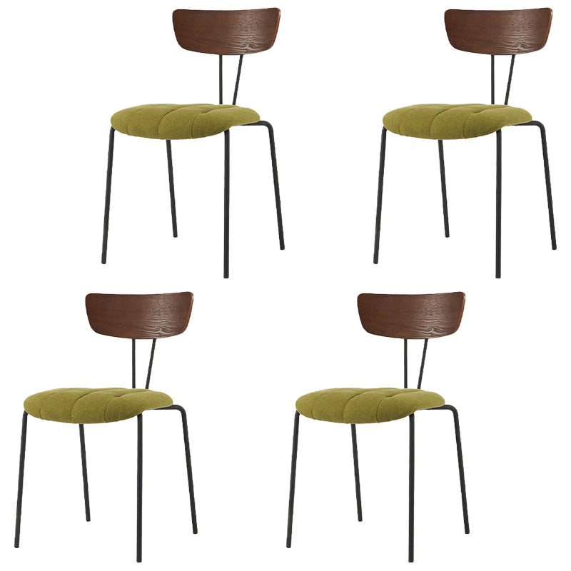 Industrial Style Dining Chair Kitchen Armless Side Chairs with Metal Legs Green 4 Piece Set Clearhalo ' kitchen&dining_furn' 'Dining Chairs' 'Dining Tables & Seating' 'dining_chair' 'furn' 'furn_dining_chair' 'Furniture' 'furniture_dining_chair' 'Kitchen & Dining Furniture' 'kitchen' 4130232
