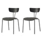 Industrial Style Dining Chair Kitchen Armless Side Chairs with Metal Legs Black Gray-White 2 Piece Set Clearhalo ' kitchen&dining_furn' 'Dining Chairs' 'Dining Tables & Seating' 'dining_chair' 'furn' 'furn_dining_chair' 'Furniture' 'furniture_dining_chair' 'Kitchen & Dining Furniture' 'kitchen' 4130240