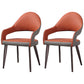 Contemporary Metal Dining Arm Chairs Open Back Dining Side Chair (Set of 2) Orange-Gray Clearhalo ' kitchen&dining_furn' 'Dining Chairs' 'Dining Tables & Seating' 'dining_chair' 'furn' 'furn_dining_chair' 'Furniture' 'furniture_dining_chair' 'Kitchen & Dining Furniture' 'kitchen' 4130247